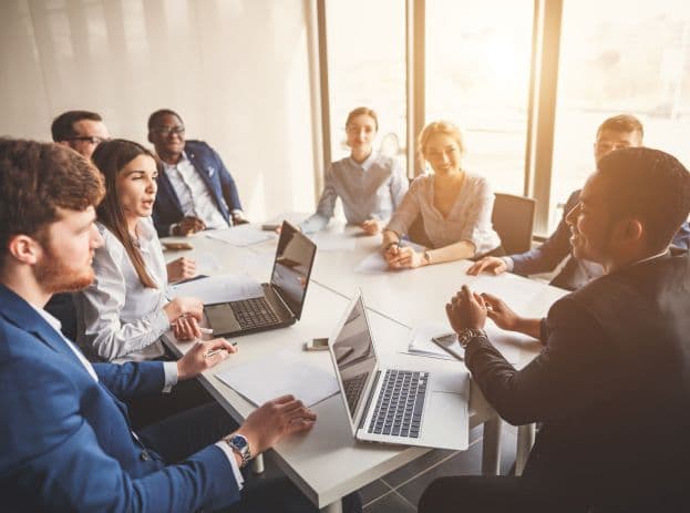 Working professionals in a meeting